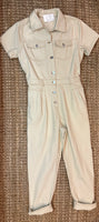 Cream Denim Jumpsuit