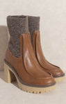 Brown Sock Platform Boots