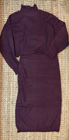 Dark Cherry Sweater and Skirt Set