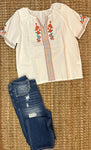 Embroidered, Boho Top