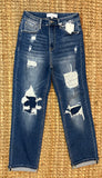 Boutique Brand-high-Rise Distressed Jeans