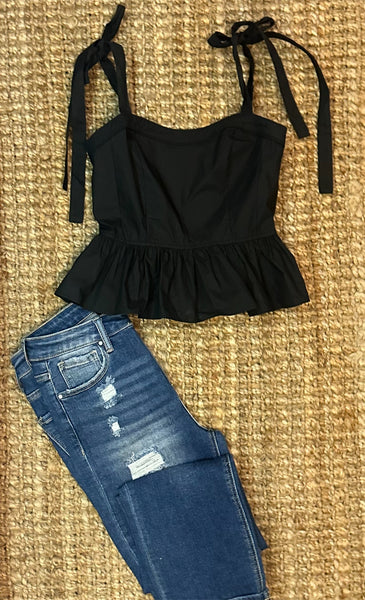 Black Peplum Top