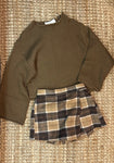 Brown Plaid Skort