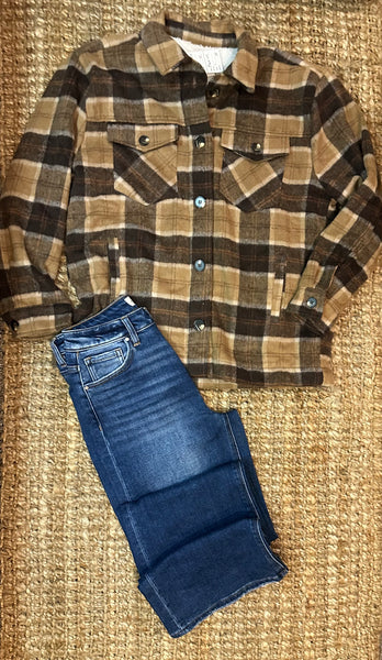 Brown Plaid Shacket
