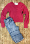 Cropped, Hot Pink Sweater *Clearance…no returns*