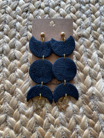 Black Celestial Handmade Clay Earrings