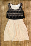 Black & Cream Crochet Dress